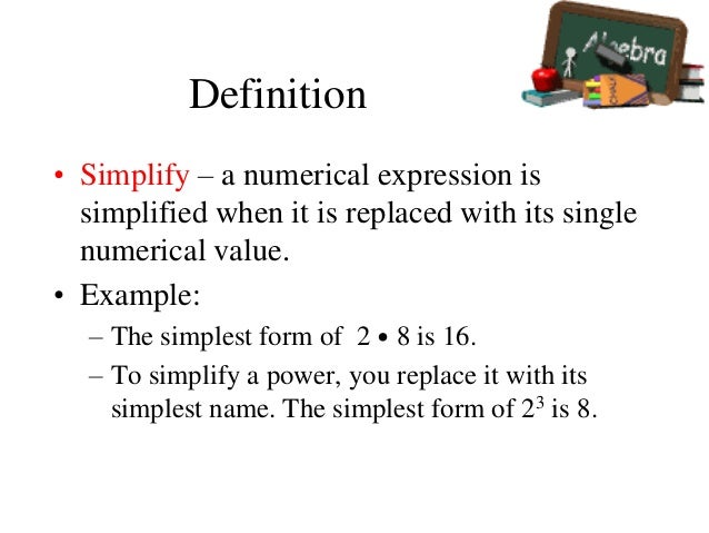 what does of means in simplification