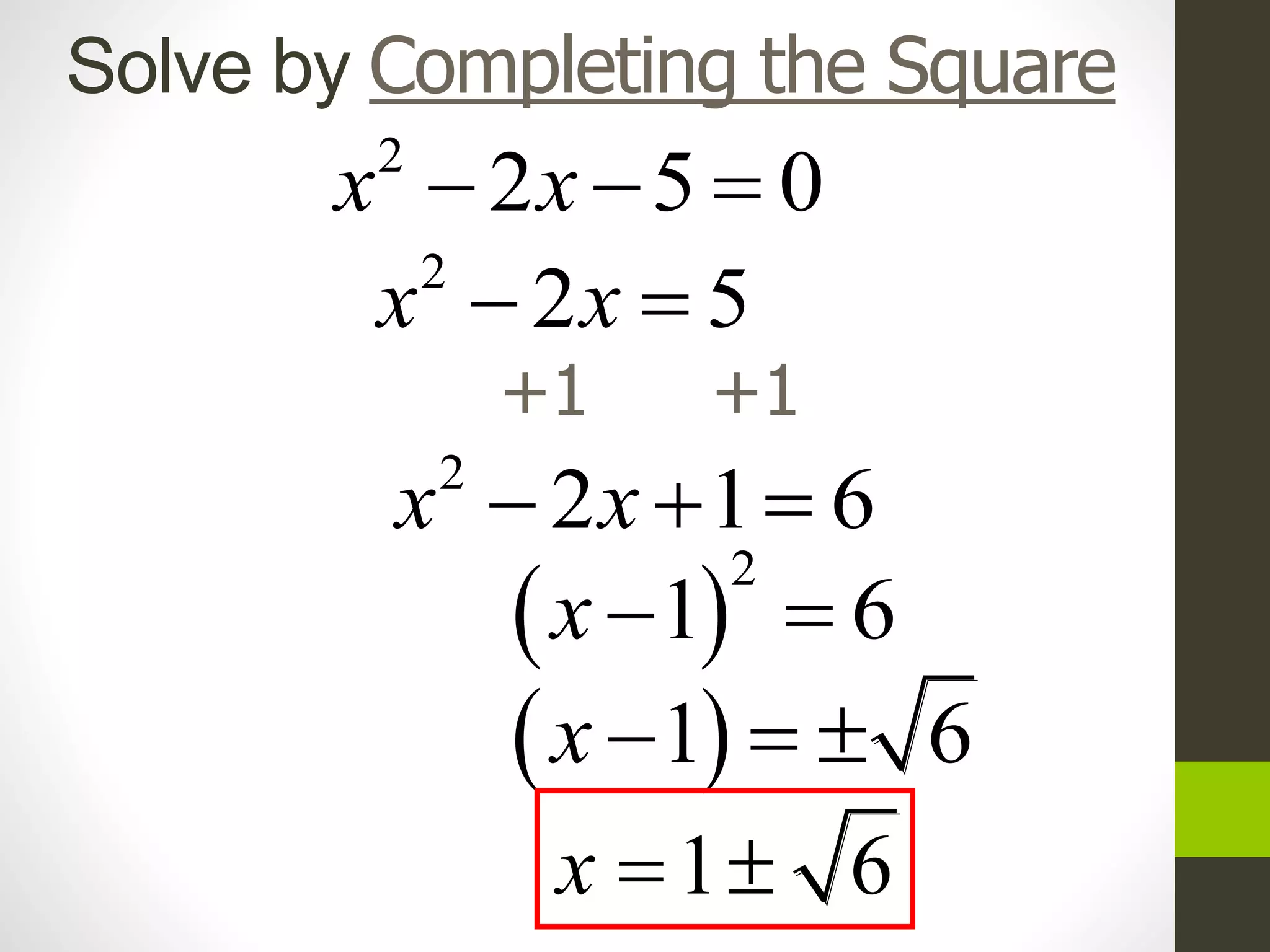 Alg 2 completing the square | PPTX