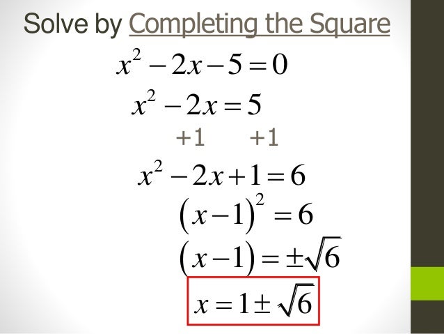 alg 2 completing the square