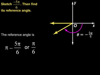 Sketch      . Then find
its reference angle.




The reference angle is
 