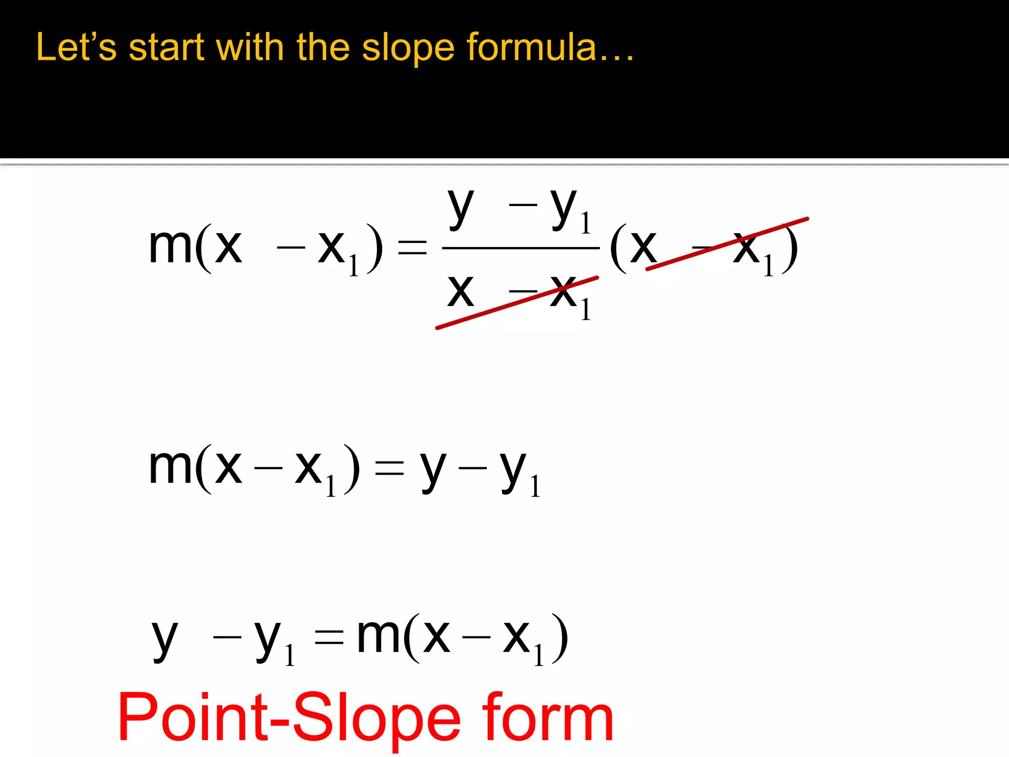 Let’s start with the slope formula…