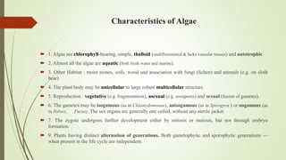 ALGAE - Habitat and Distribution for B.Sc Semester -I as per NEP