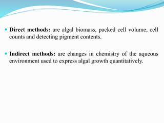 Symbiotic algae, Measurement of algal growth, Algal strain selection ...