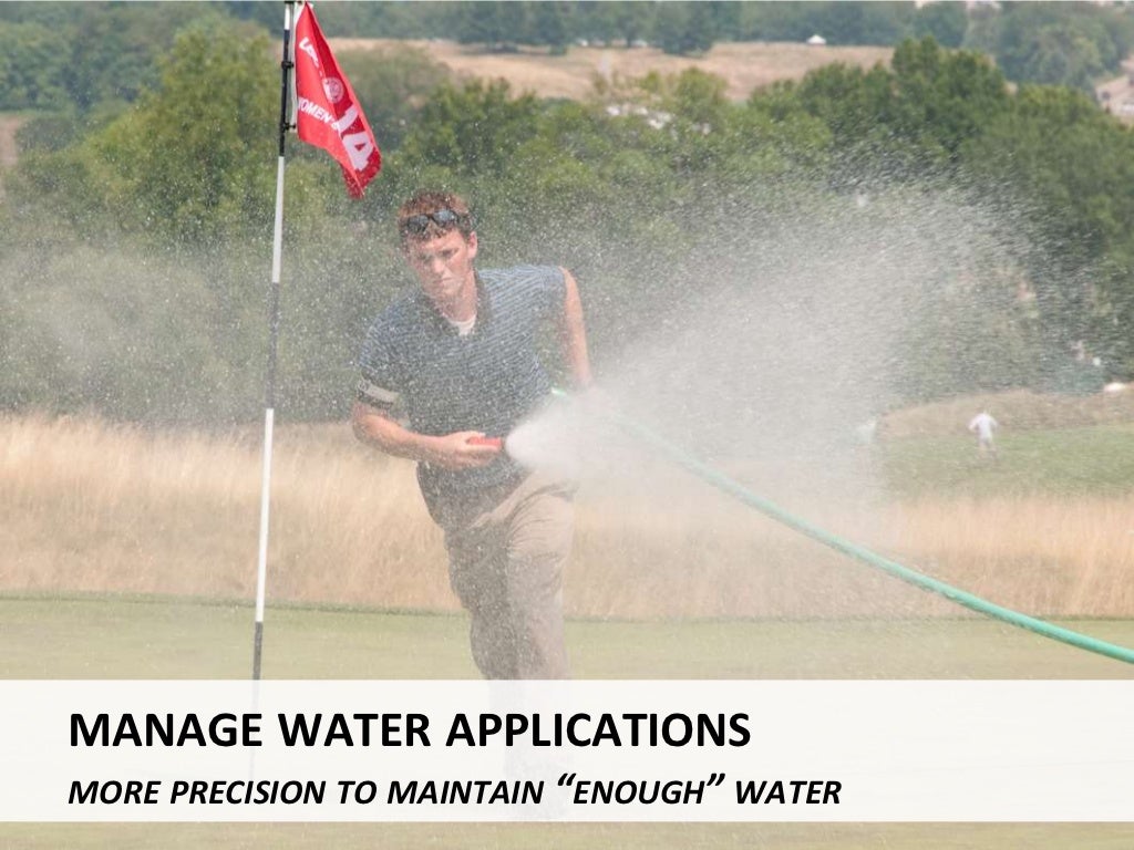 Algae management for golf course putting greens.