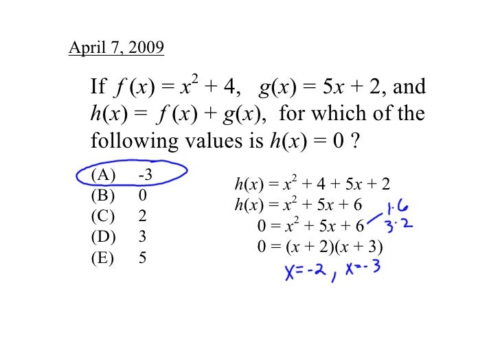 Alg April 7 09