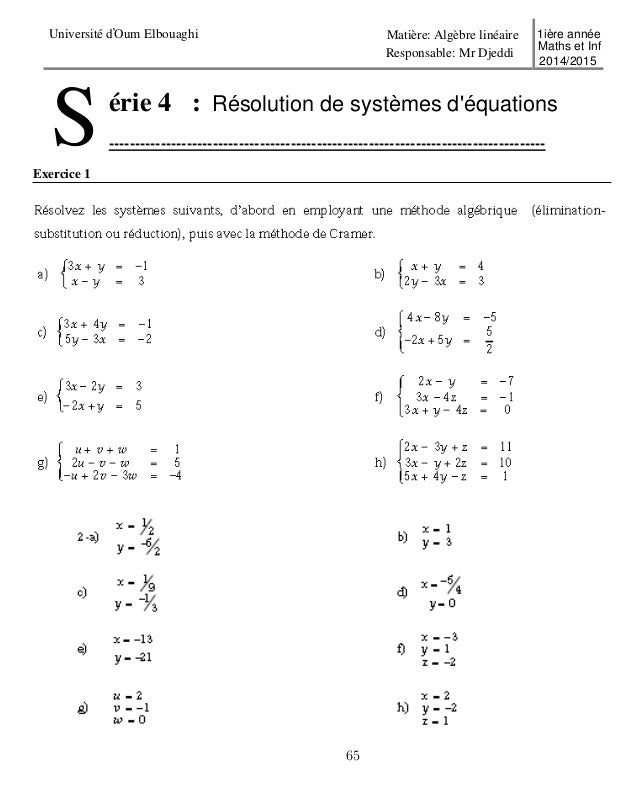 Livre Exercices corrig s d alg bre lin aire pdf