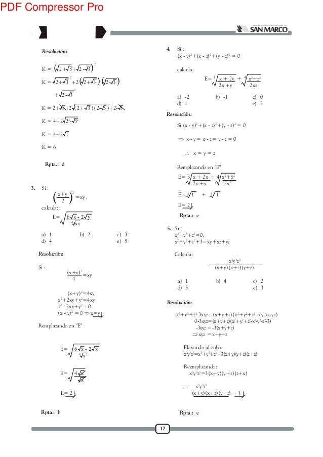 Algebra 3 Y 4 Domingo