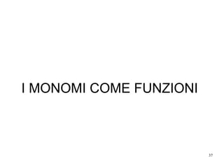 37
I MONOMI COME FUNZIONI
 