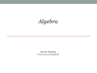 Algebra
Dennis Almeida
University of Sheffield
 