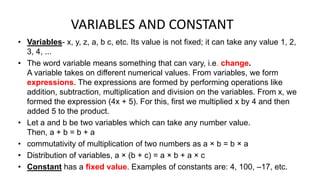 Example For Constant Variable ALGEBRA.pptx