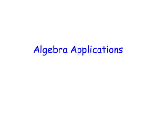 Algebra Applications 