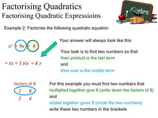 Factorising Quadratics | PPT