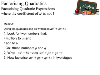Factorising Quadratics | PPT