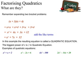 Factorising Quadratics | PPT