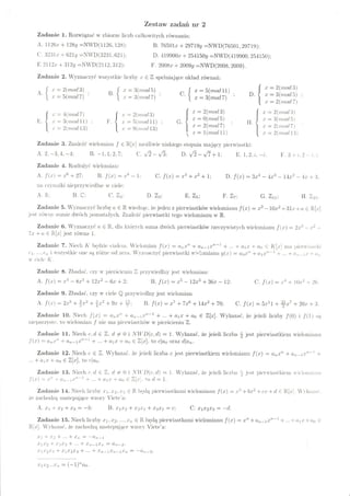 Algebra - Liczby - Zestaw 2