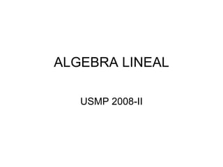 ALGEBRA LINEAL USMP 2008-II 