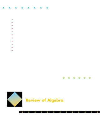 Review of Algebra
 