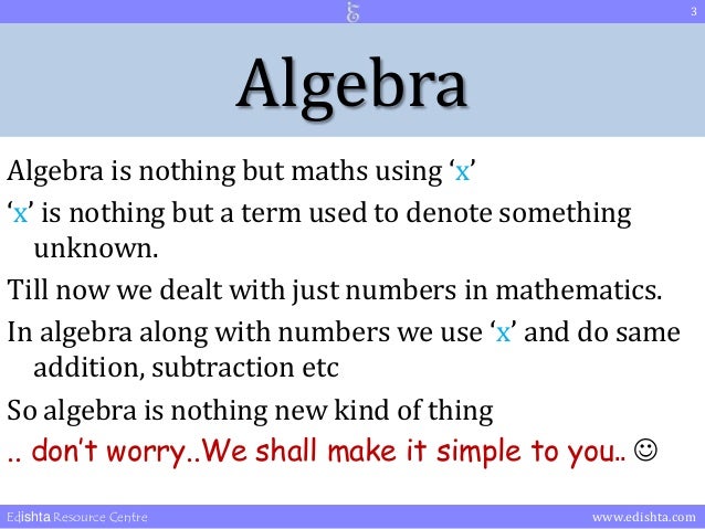 Using algebra to solve problems