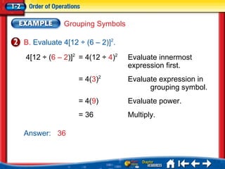 Algebra 1 order of operations | PPT