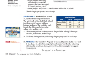 Algebra 1 book   pages 23-24
