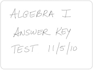 Algebra 1 exam 1