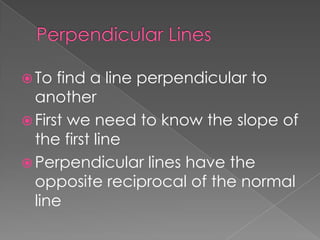 Normal Perpendicular Algebra 1 Lesson Plan | PPTX