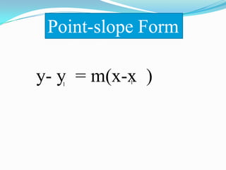 Point-slope Formy- y  = m(x-x  )11
