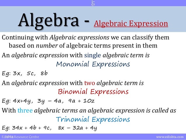 terms in algebra