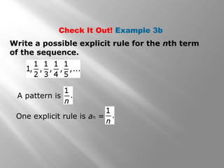 Sequince Rugler Algebra 2 unit 12.1 | PPT