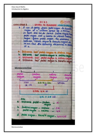 Cbse class 6 Maths
Introduction to Algebra
Morescorecbse
 