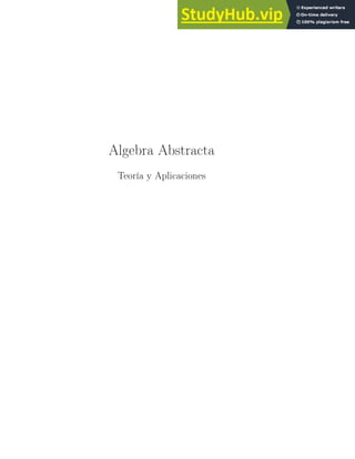 Algebra Abstracta
Teoría y Aplicaciones
 