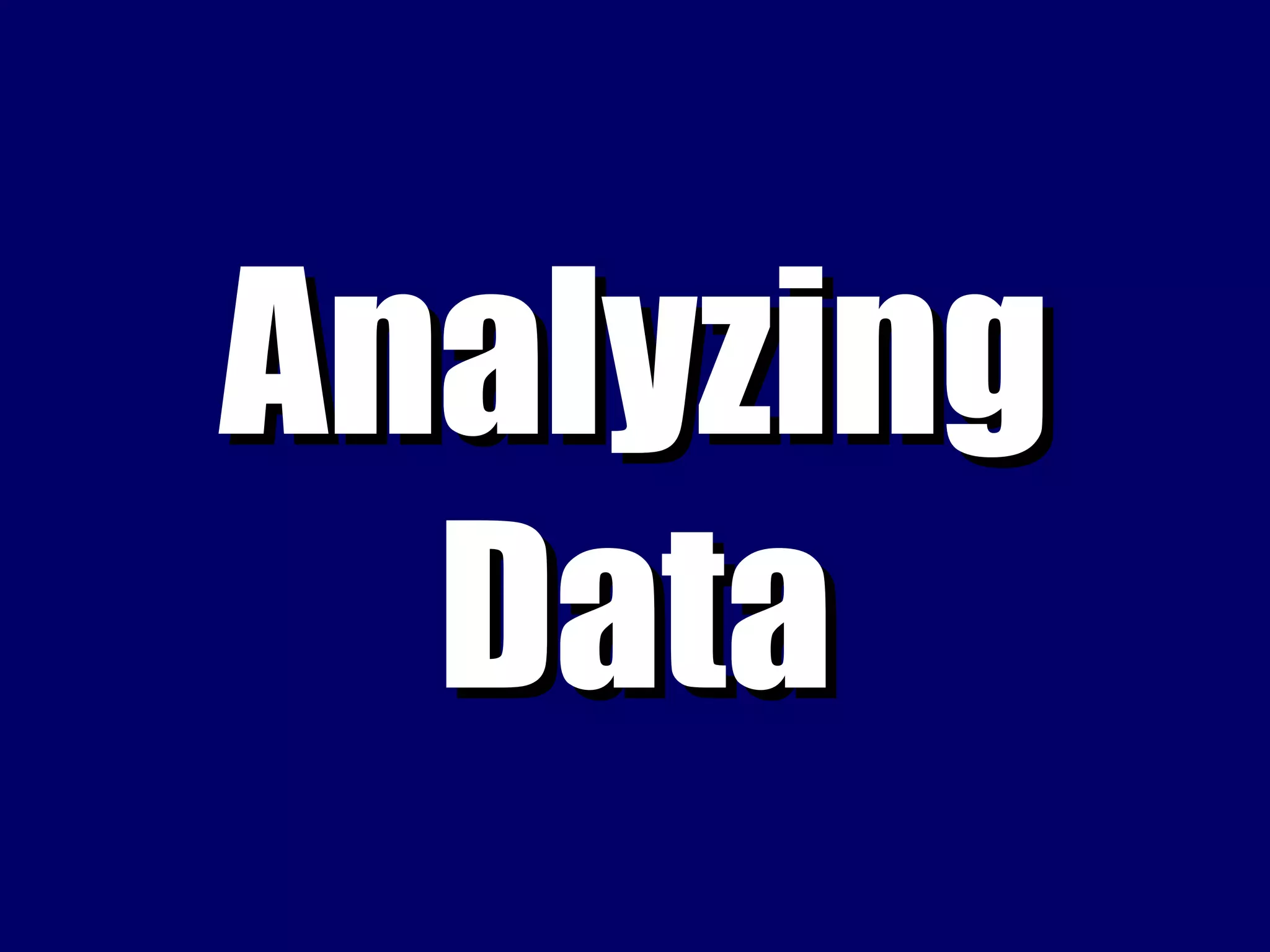 Analyzing Data 