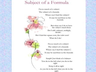 Algebra and Formulas | PPTX