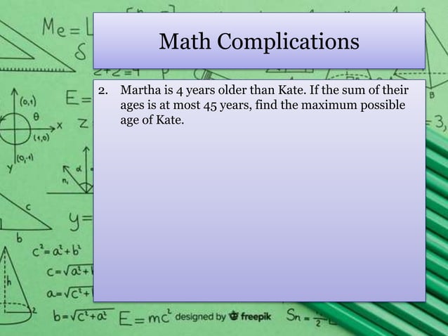 Algebra And Formulas Pptx