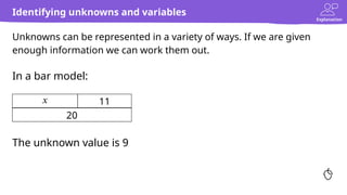 Two Unknown Values Modeling algebra and variables powerpoint oak academy..pptx