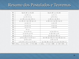 Resumo dos Postulados e Teoremas

18

 