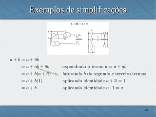 Exemplos de simplificações

22

 