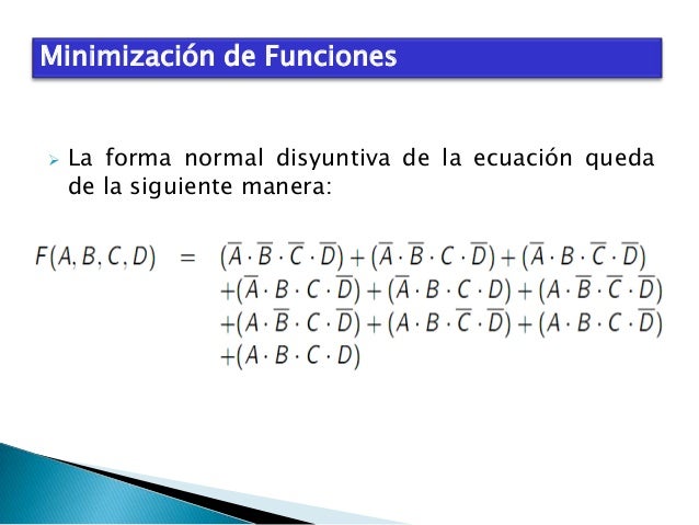 Forma Normal Conjuntiva De Una Funcion Booleana