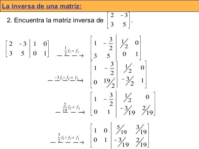 Como hacer la inversa de una matriz