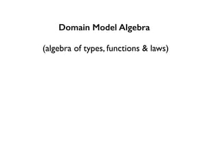 Domain Model Algebra
(algebra of types, functions & laws)
 