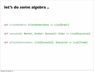 def clientOrders: ClientOrderSheet => List[Order]
def execute(m: Market, broker: Account): Order => List[Execution]
def al...
