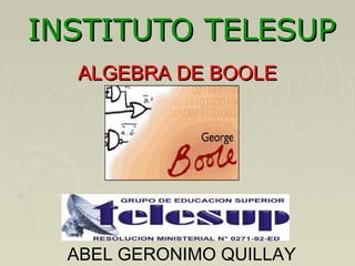 INSTITUTO TELESUP
ALGEBRA DE BOOLE

ABEL GERONIMO QUILLAY

 