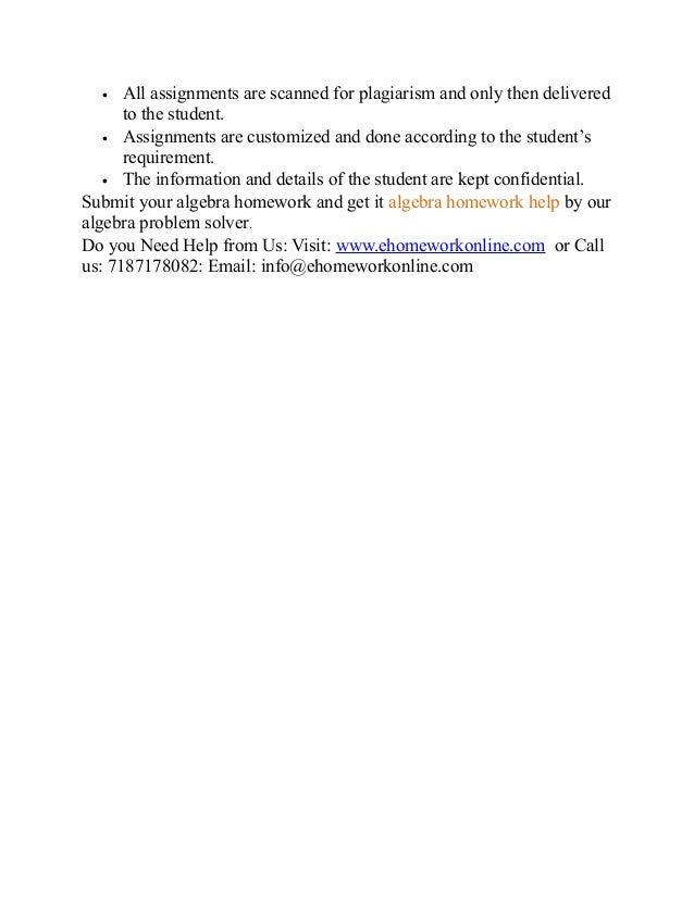 Algebra homework help