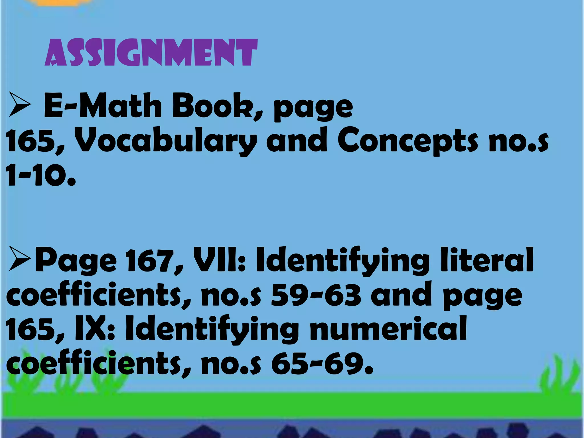 Algebraic expression