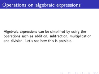 Algebraic Expression