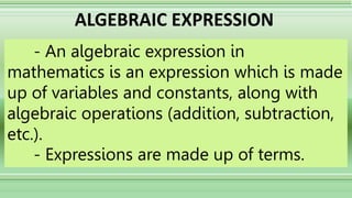 Introduction to Algebraic expression.pptx