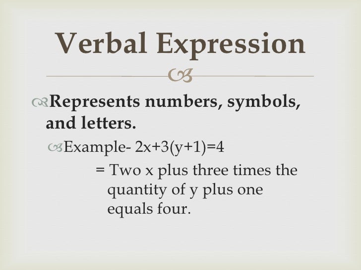 What Is A Verbal Expression