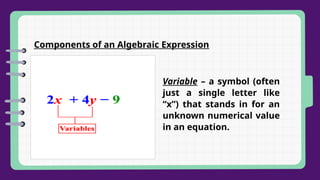 Algebraic Expressions on Mathematics Seven | PPTX