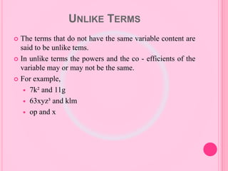 Algebraic expressions and identities | PPTX