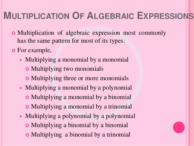 algebraic expressions and identities